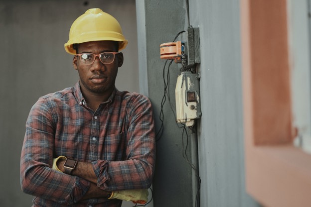 Male construction worker on site