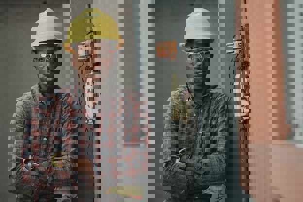 Male construction worker on site